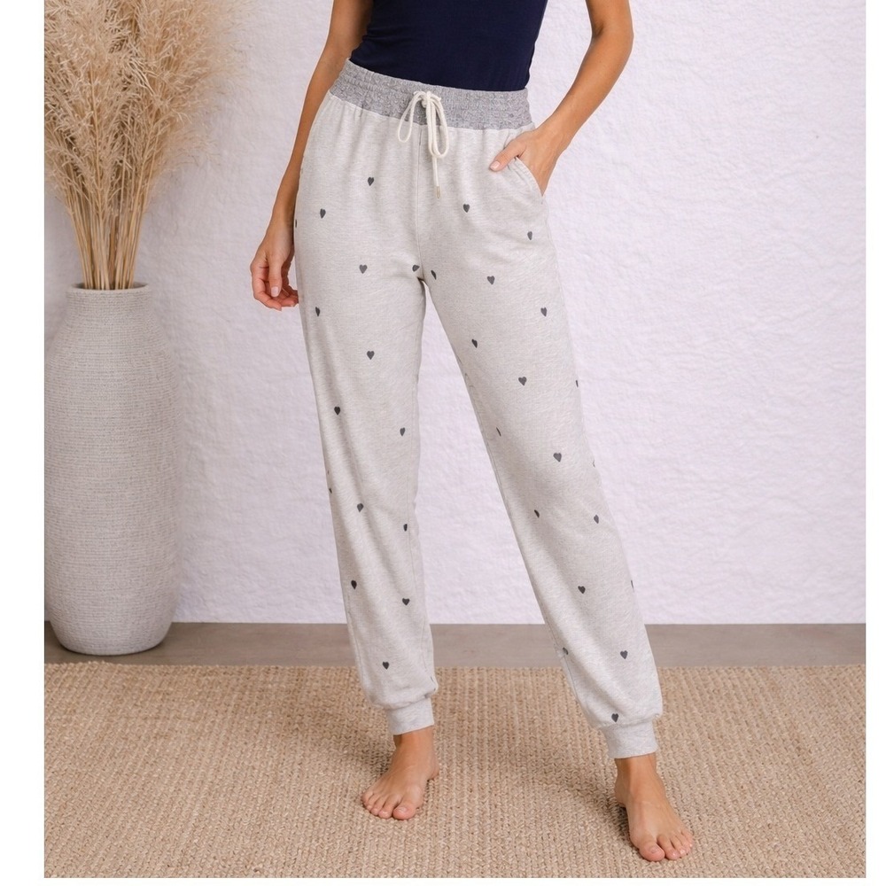 THE GREAT Heart Embroidered Vintage Fleece French Terry Jogger Sweatpants Sz 2